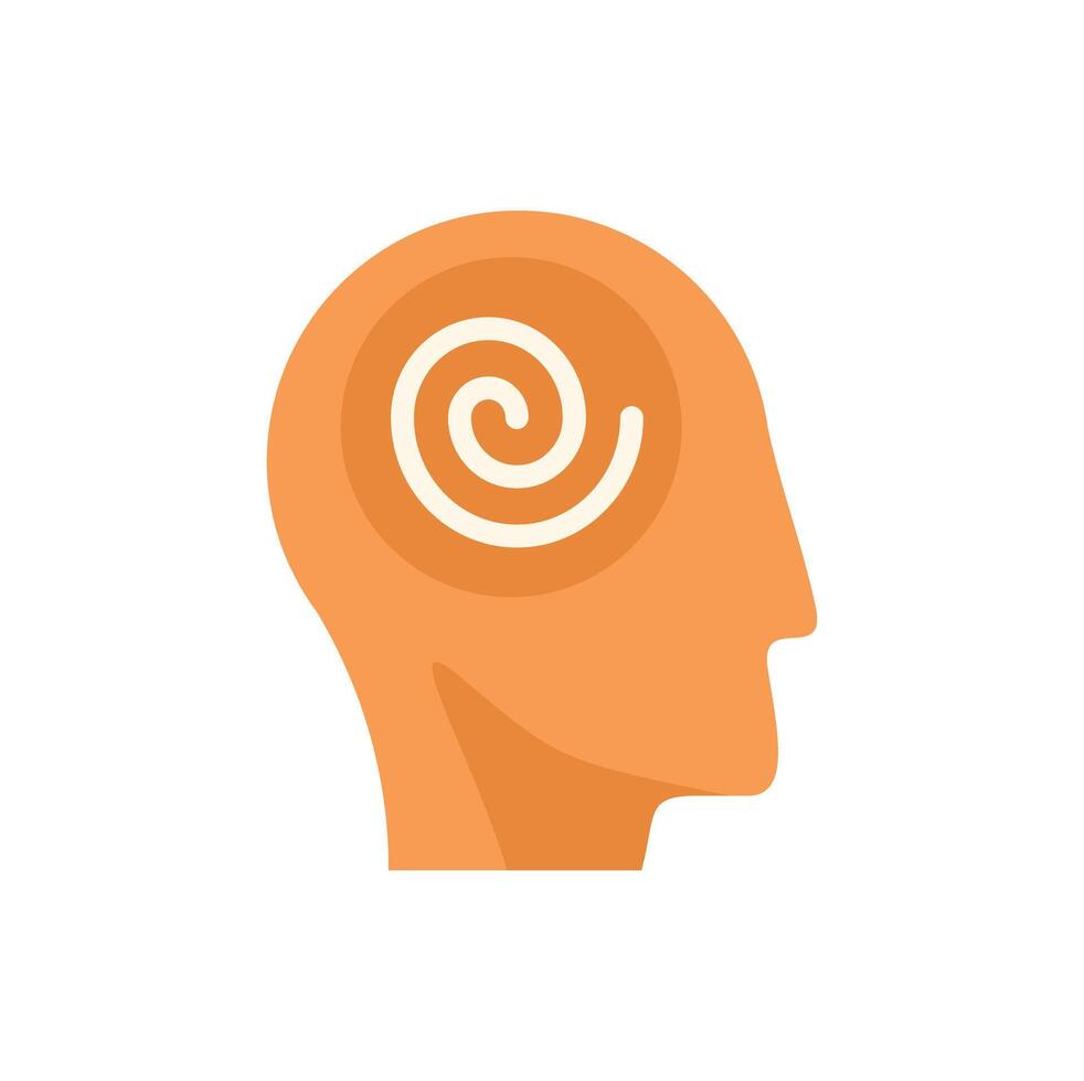 Human head profile showing spiral representing thinking process vector