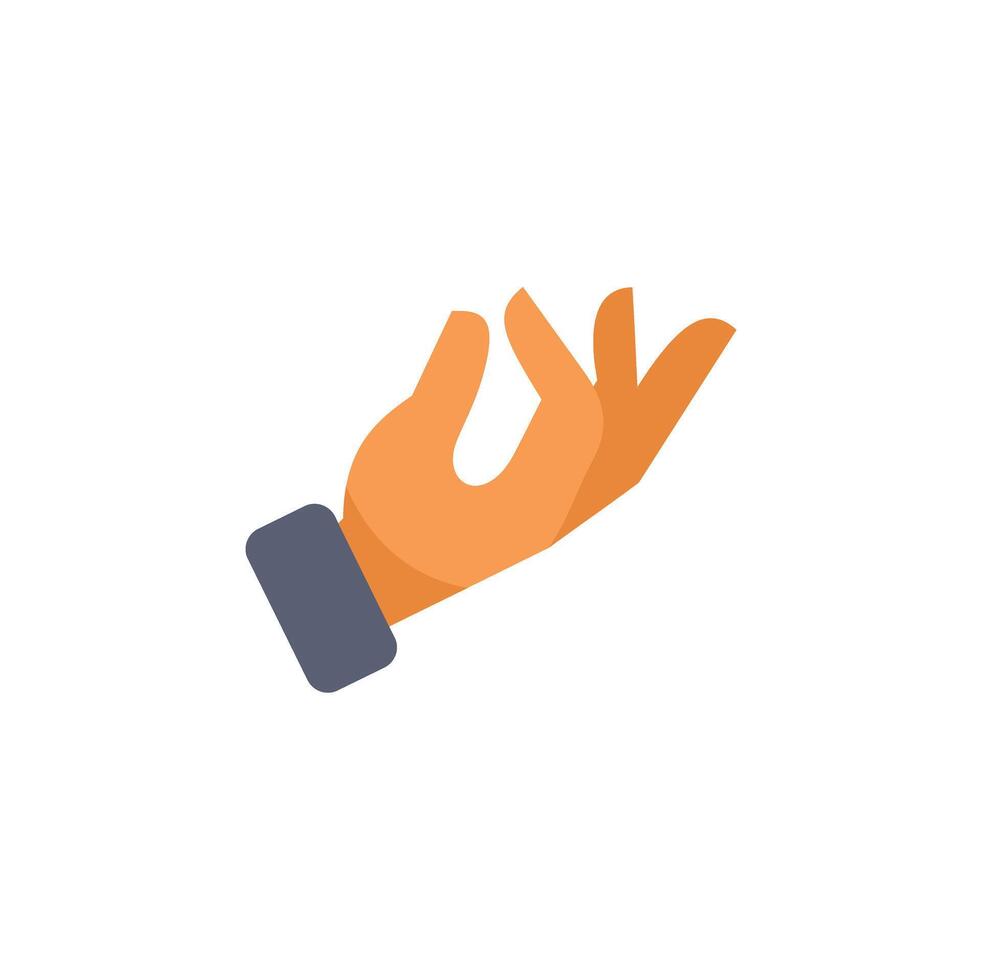 Hand is making a picking up gesture on a white background vector