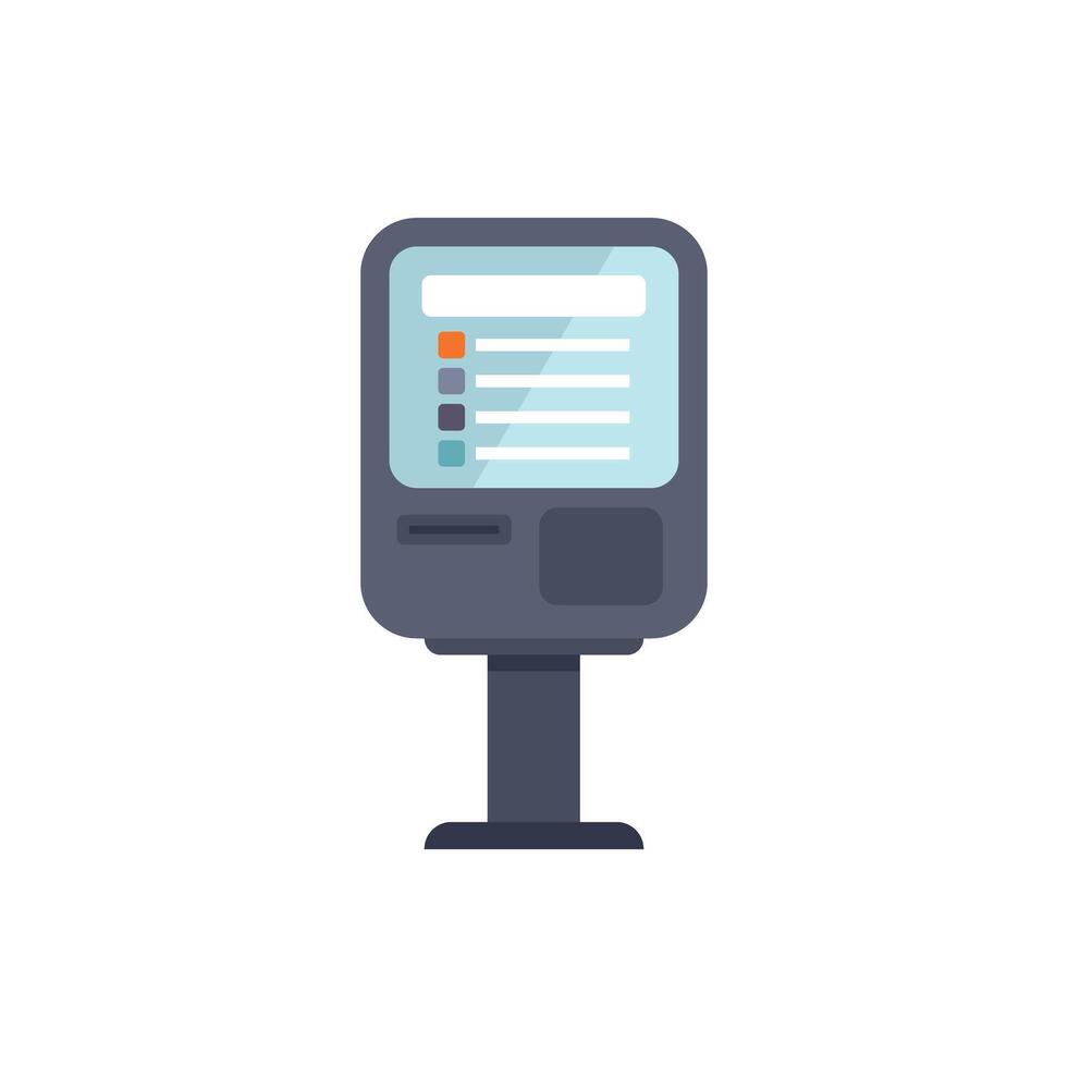 Information kiosk displaying interactive menu for users navigating options vector