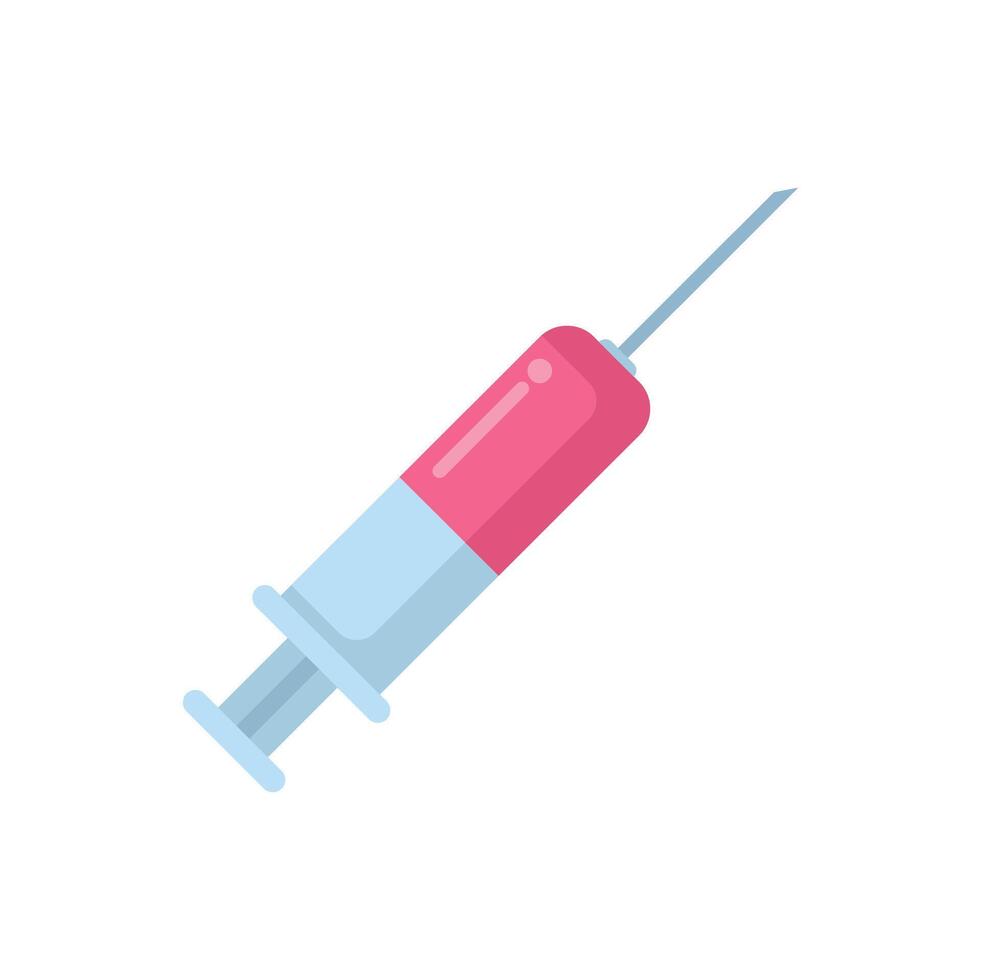 Medical syringe filled with liquid for injection vector