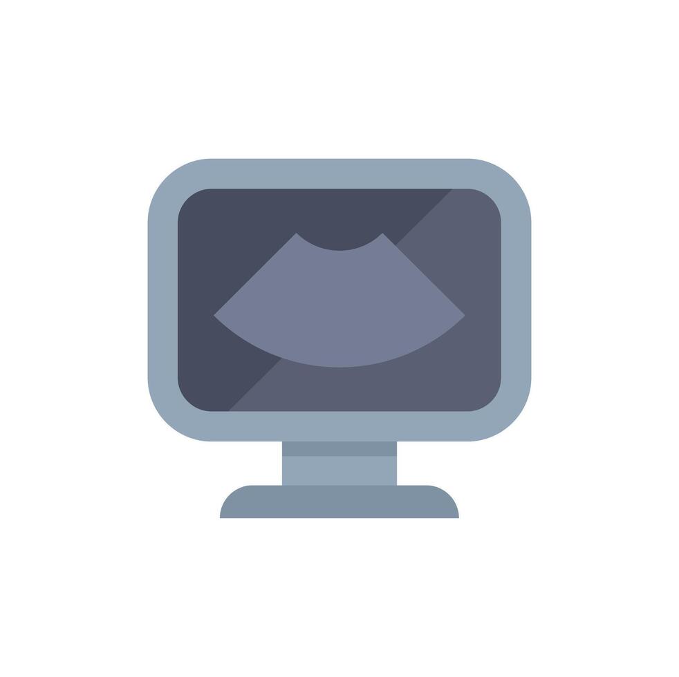 Ultrasound machine displaying sonogram image on monitor screen vector