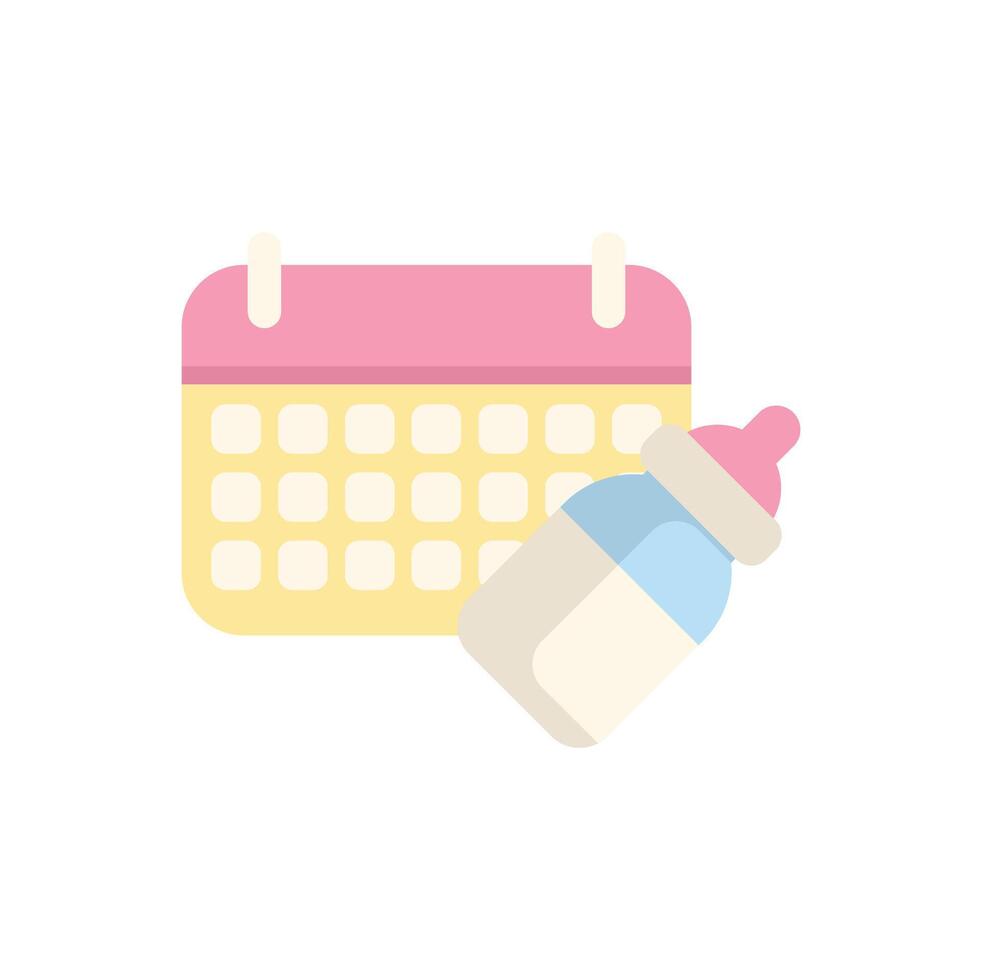 Baby feeding schedule icon representing bottle feeding time vector