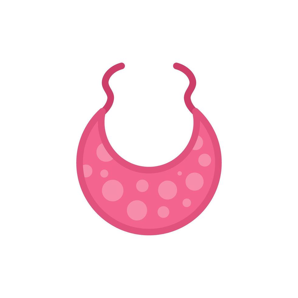 Pink baby bib with dots protecting from staining clothes vector