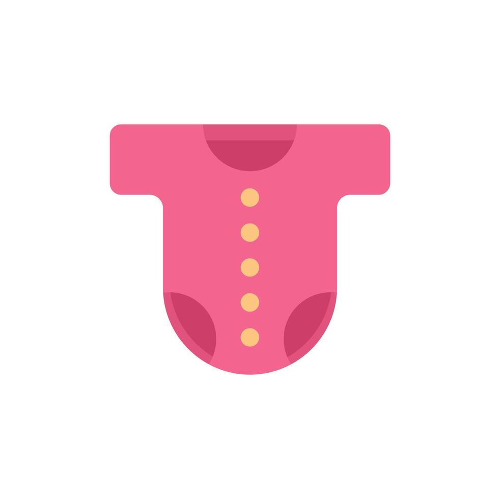 Pink baby bodysuit with short sleeves and button closure vector