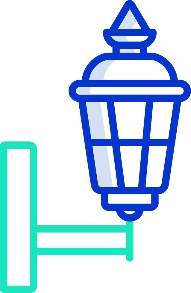 A blue light fixture with a green light vector