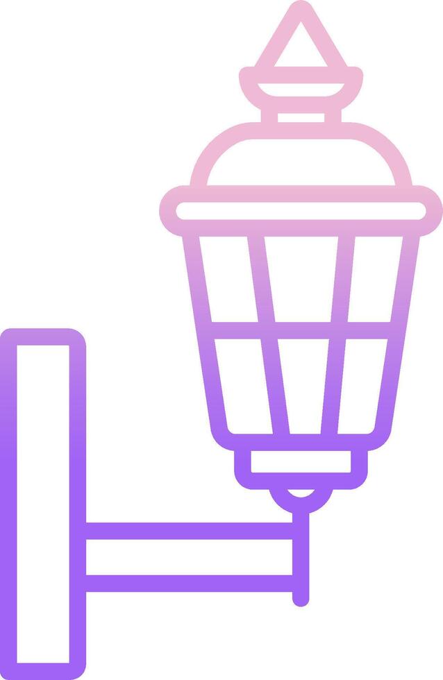 A purple and pink lamp with a light on it vector