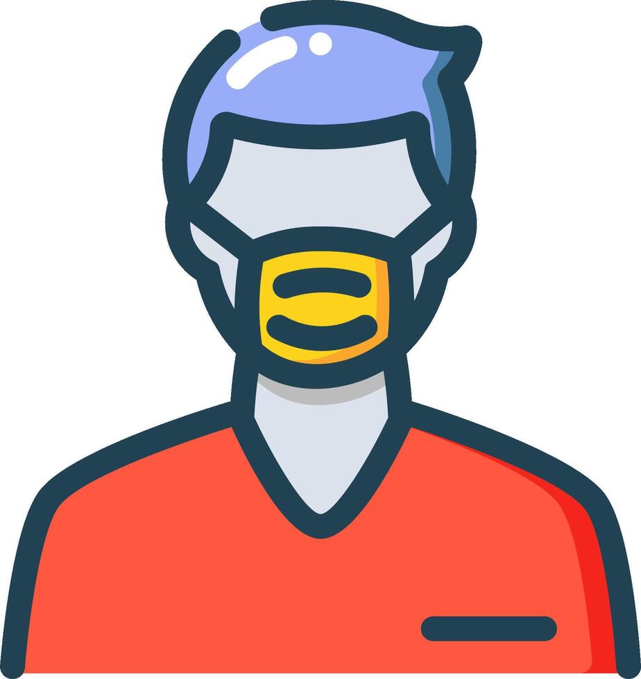 A man wearing a mask with a yellow bandana vector