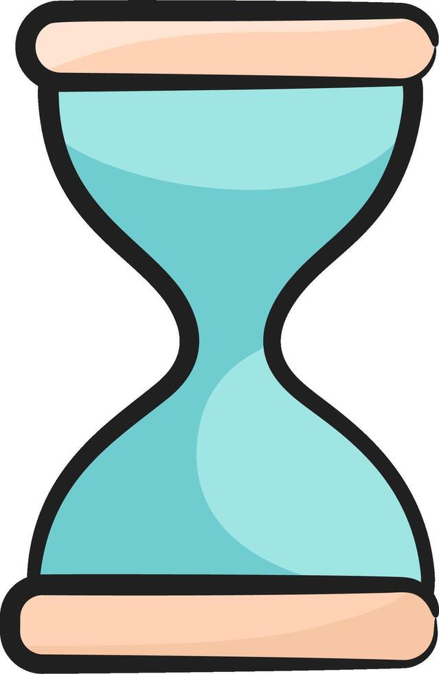 A blue hourglass with a wooden base vector