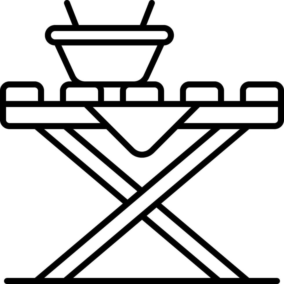 Picnic table icon vector
