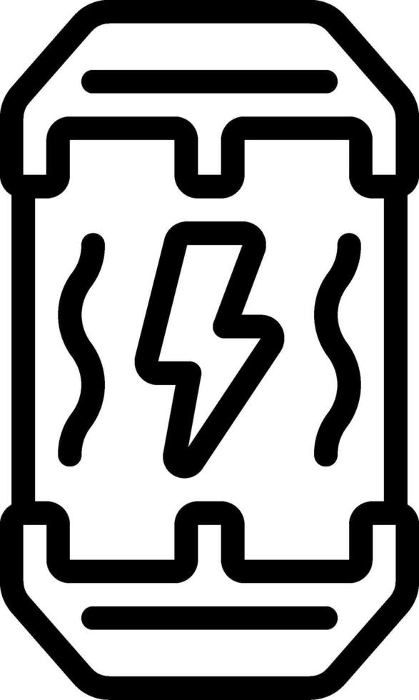 A black and white icon of a battery vector