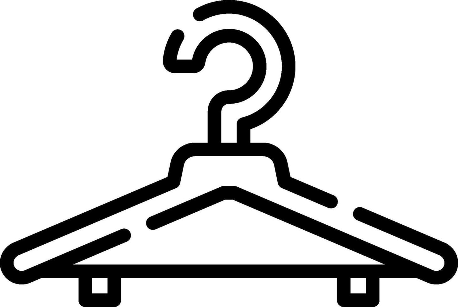 A black and white image of a hanger with a question mark vector