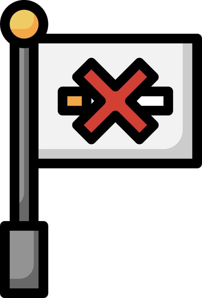 A flag with a cross on it and a sign that says no smoking vector