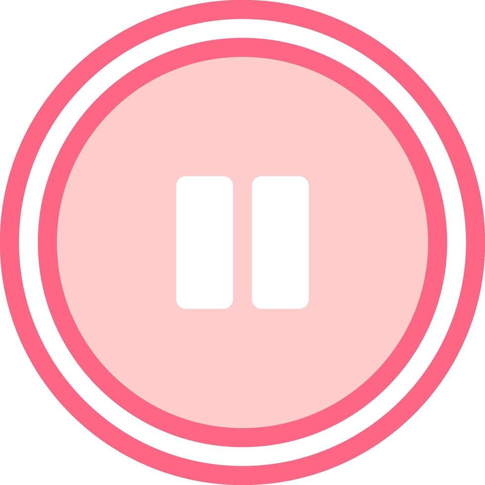 A pink button with two white lines on it vector
