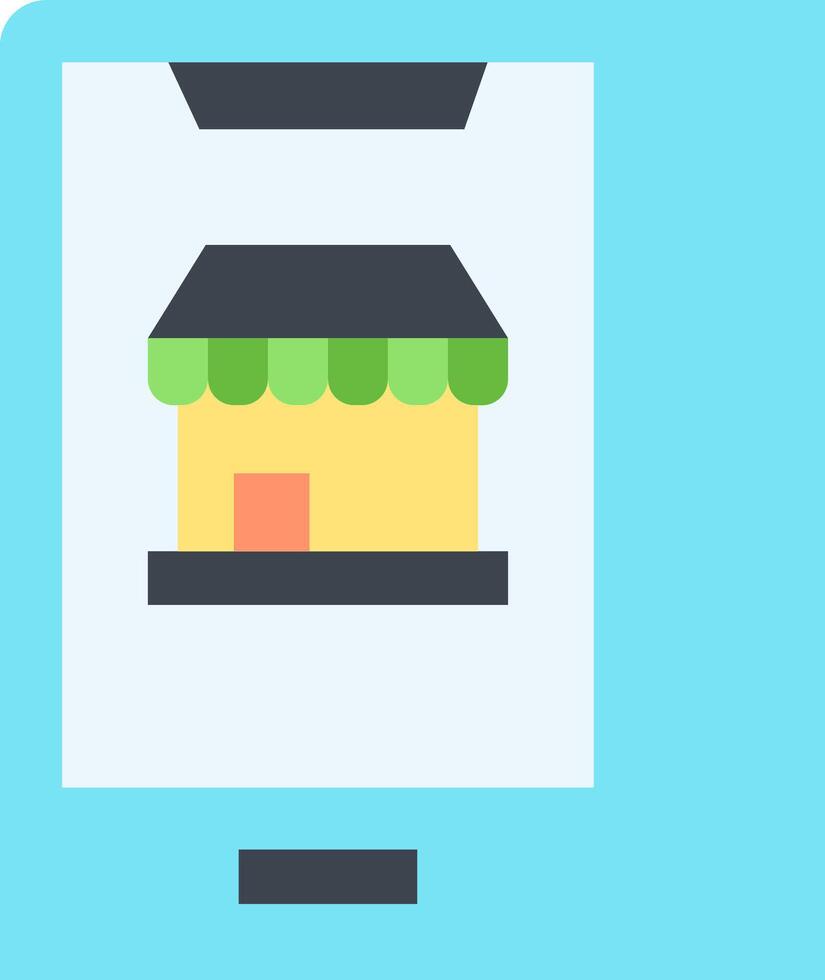 A flat icon of a store on a tablet vector