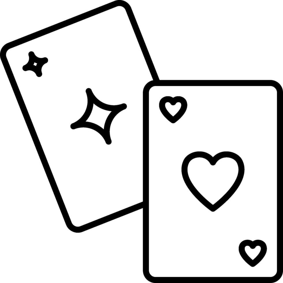Two playing cards with hearts and stars on them vector