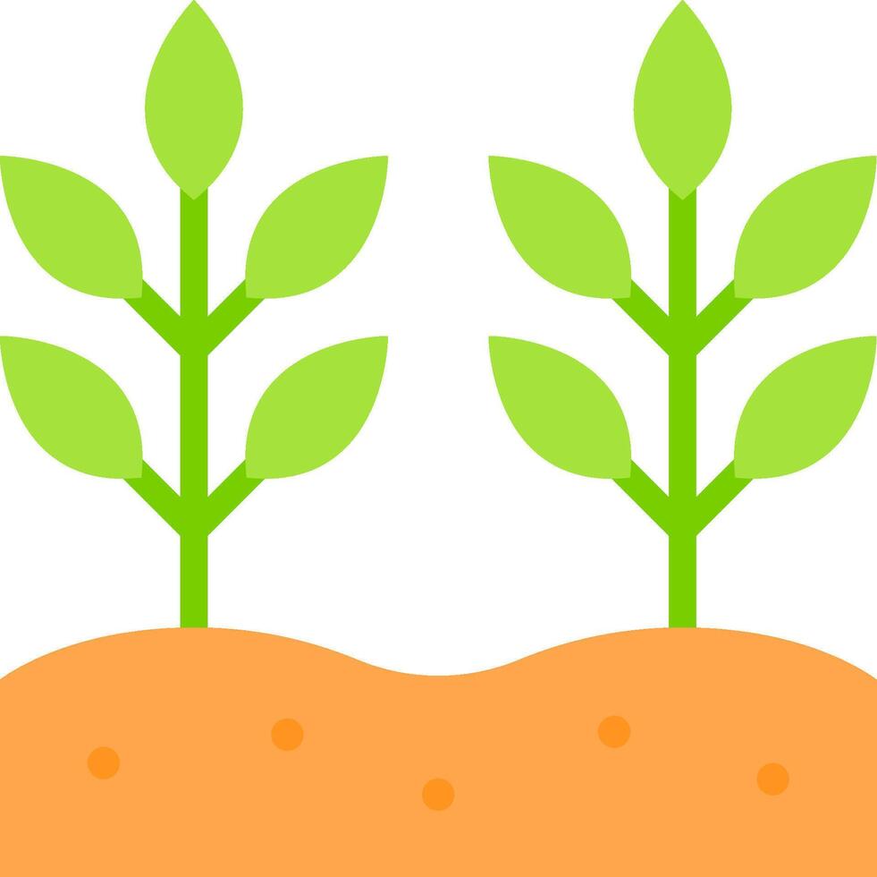 Two plants growing in the soil vector