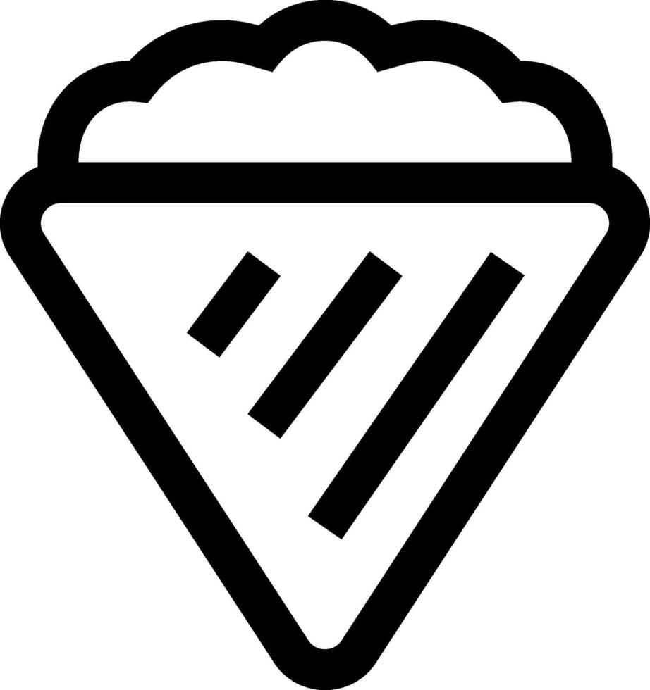 A black and white pie icon vector