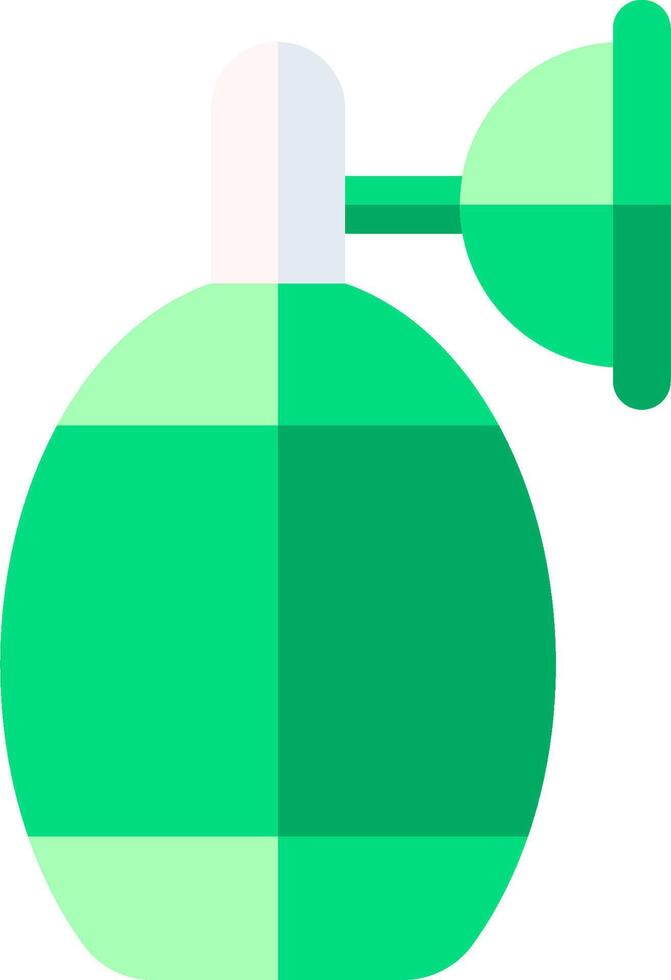 A green perfume bottle with a green cap vector