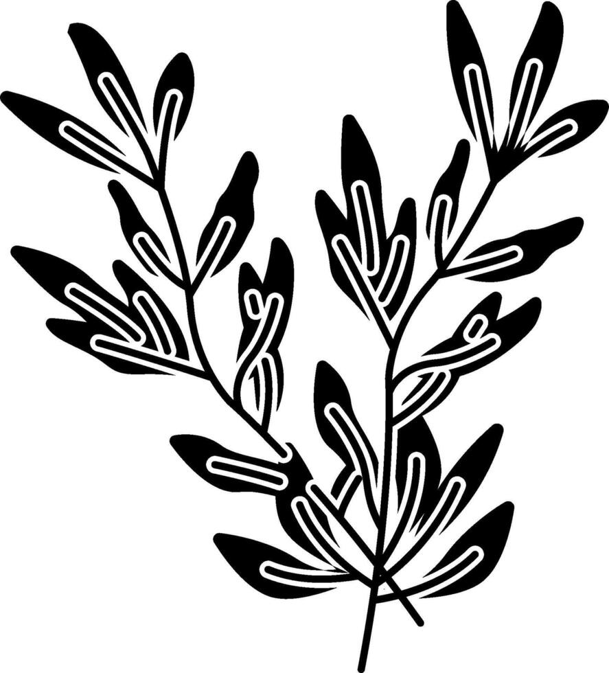 A black and white drawing of a plant vector