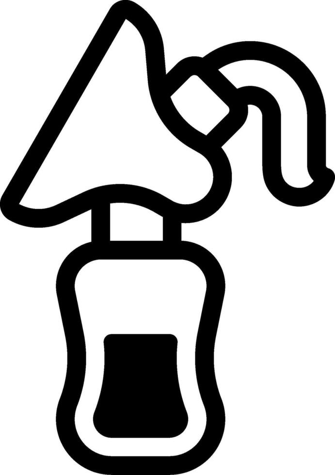 A black and white icon of a spray bottle vector