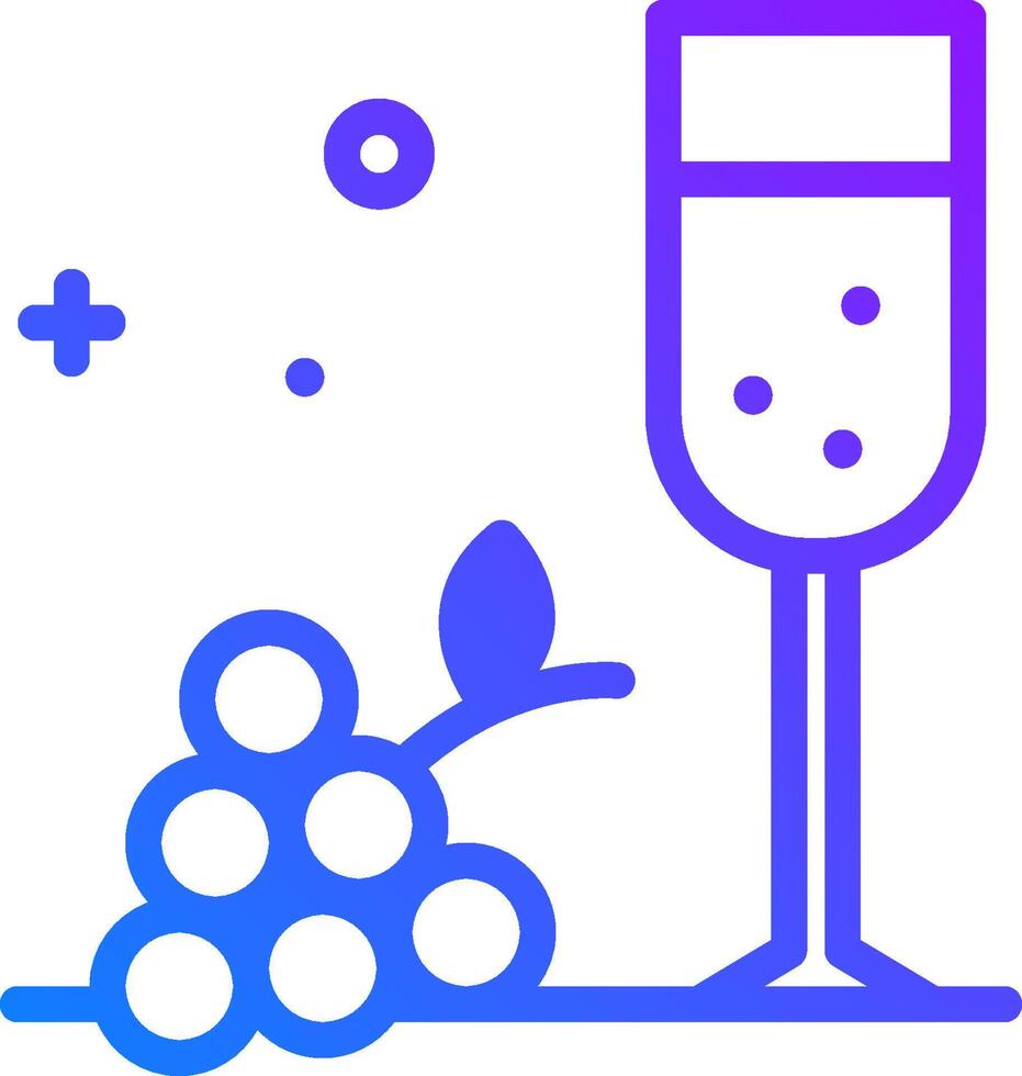 A glass of wine and grapes vector
