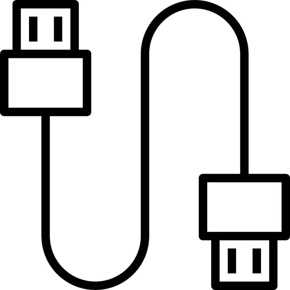 Usb cable icon on white background vector
