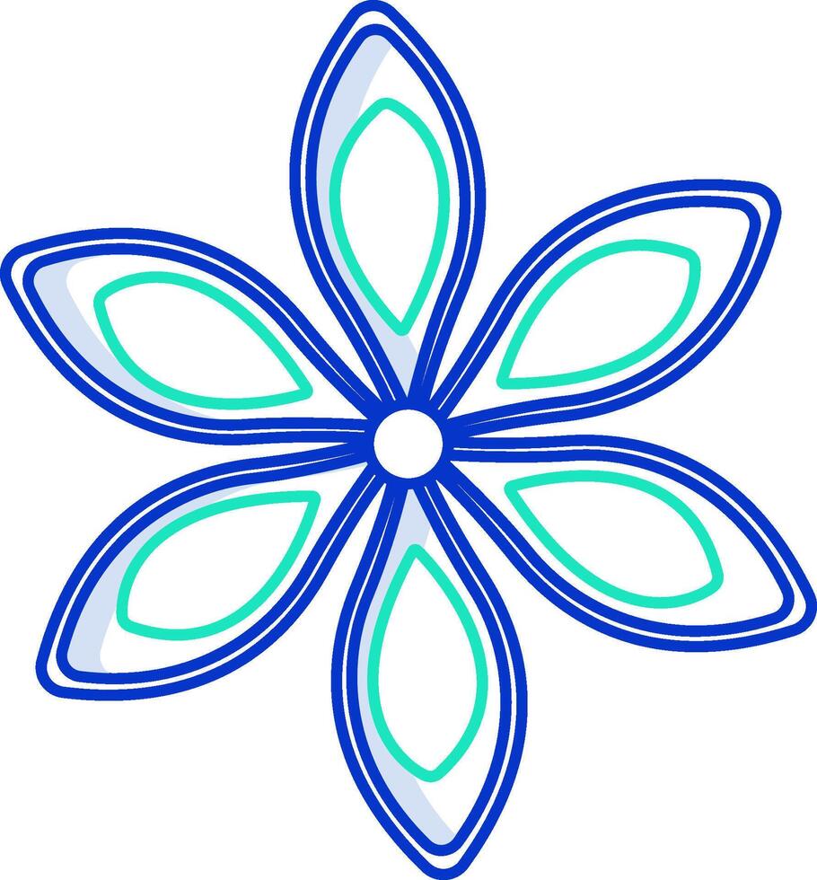 A blue flower with green leaves vector