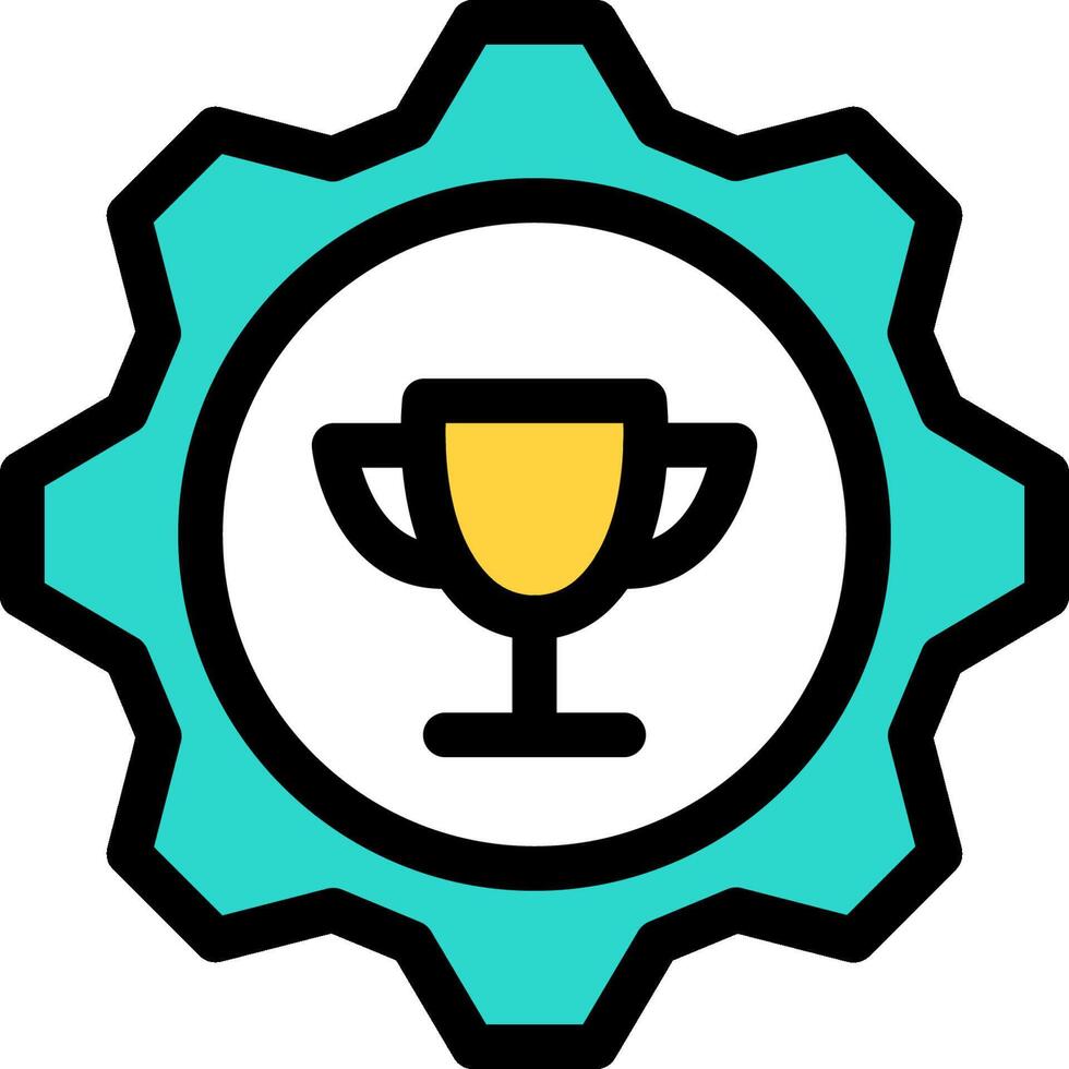 A blue gear with a yellow cup in it vector