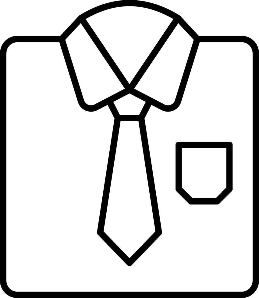 A black and white image of a shirt and tie vector