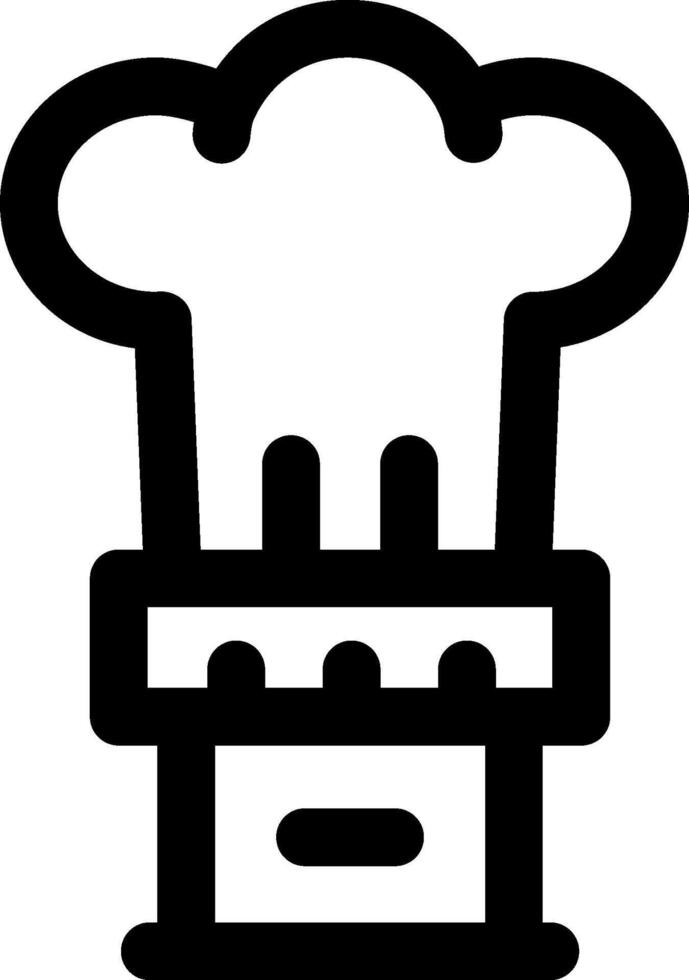 A black and white chef hat icon vector