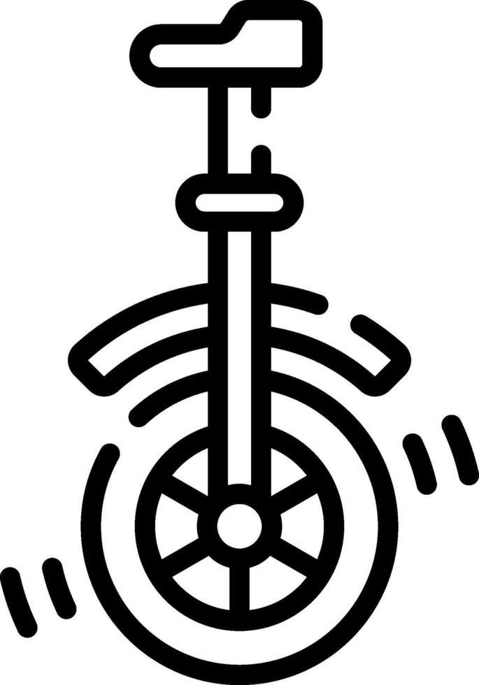A black and white illustration of a unicycle vector