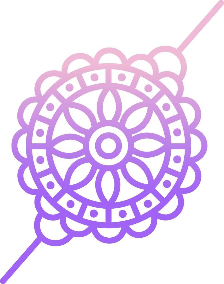 A purple and pink rakhi on a white background vector