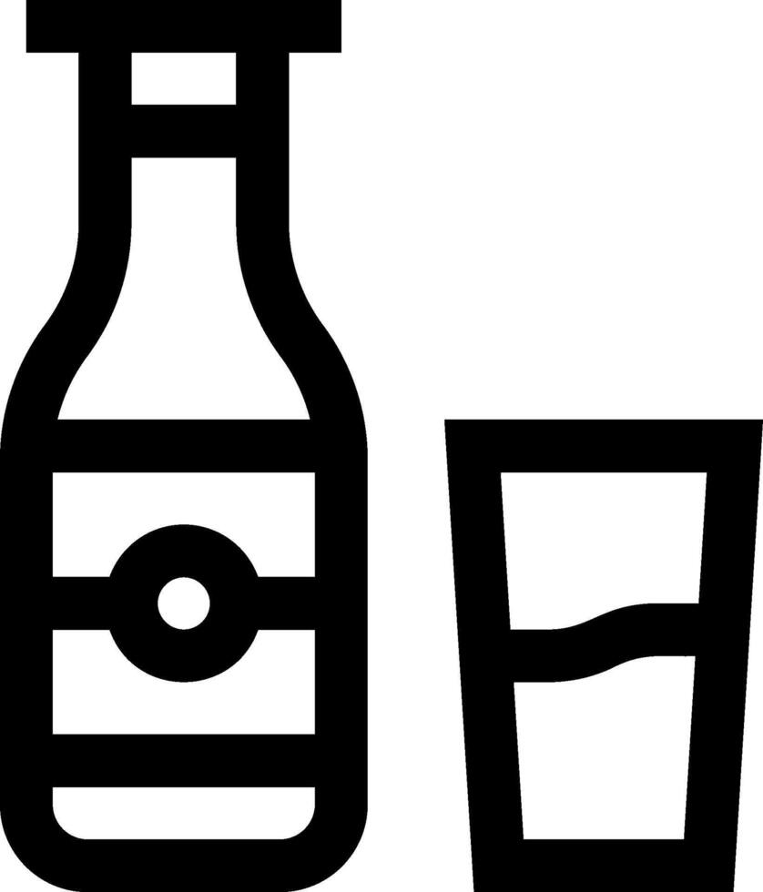 A bottle and glass of water on a white background vector