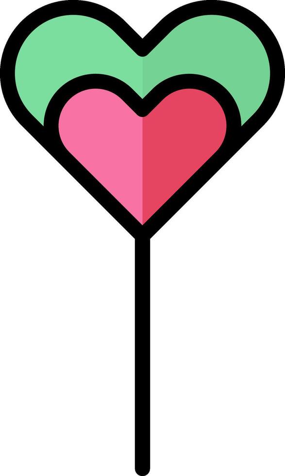 A heart shaped lollipop on a stick vector