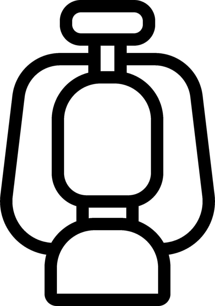 A black and white icon of a person with a backpack vector