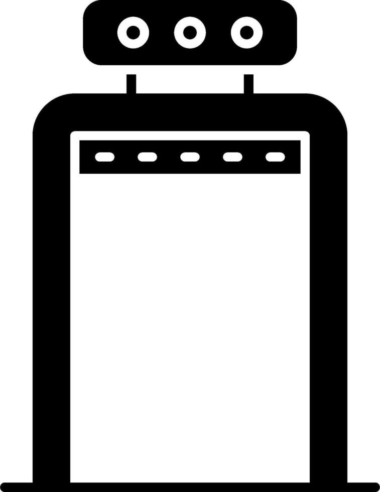 A black and white icon of a refrigerator vector
