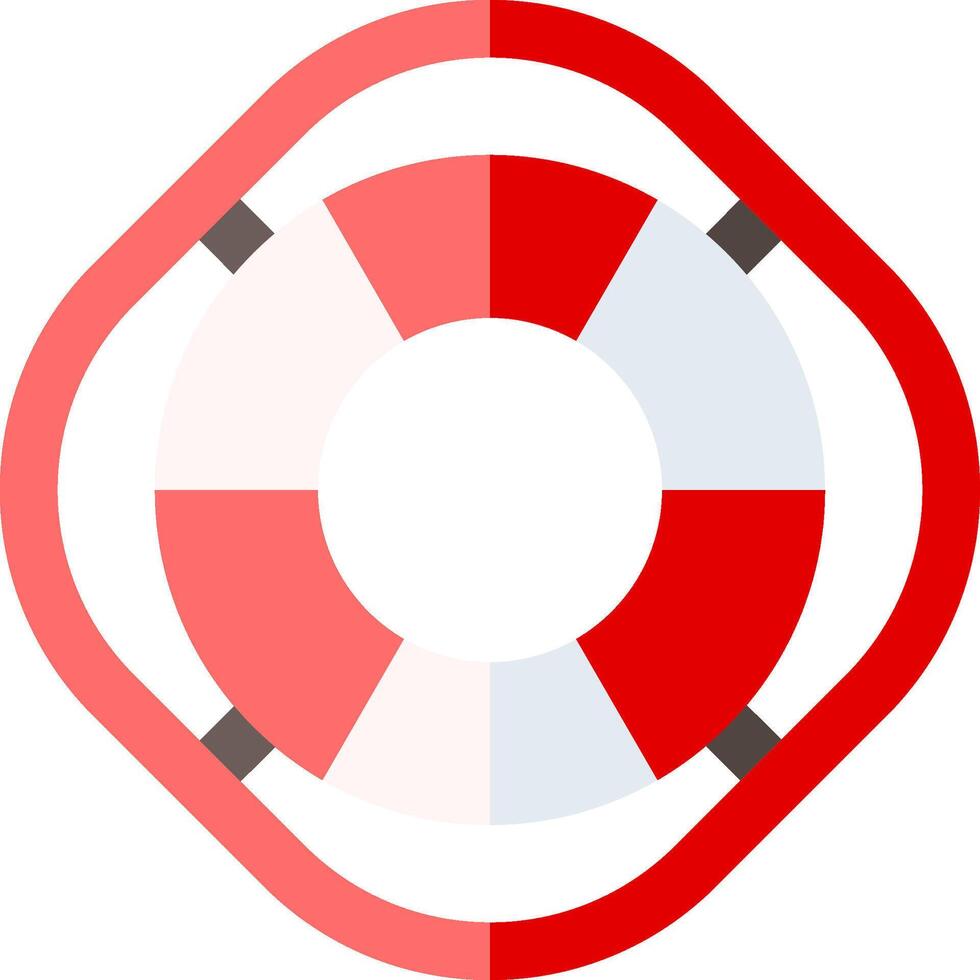 A red and white life preserver icon vector