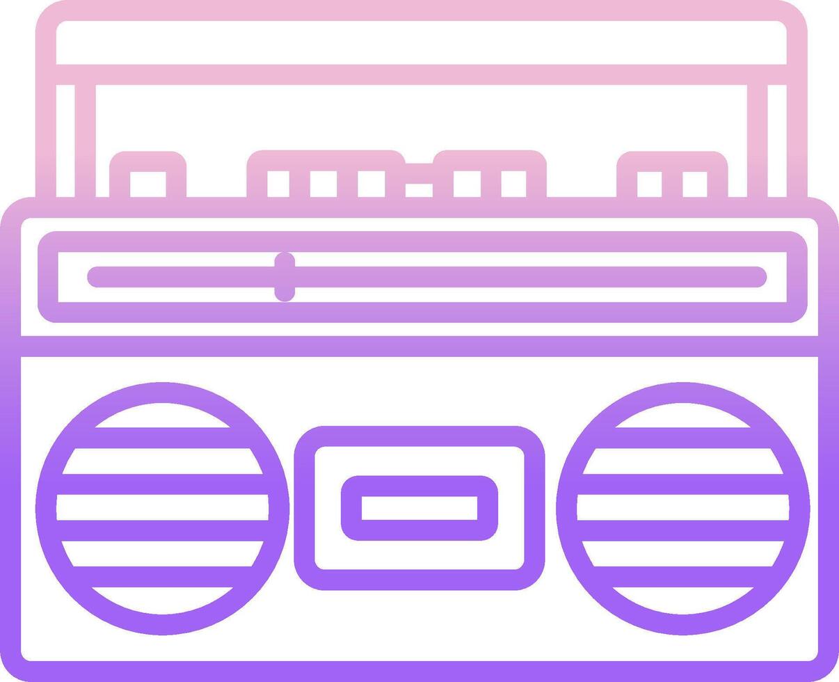 A purple and pink boombox icon vector