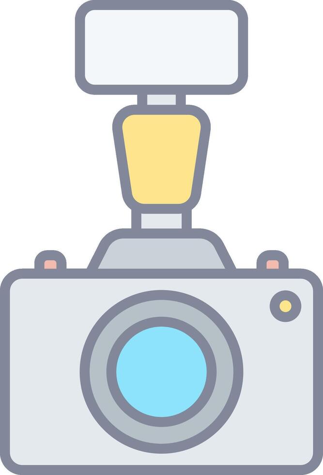 A camera with a light on top vector