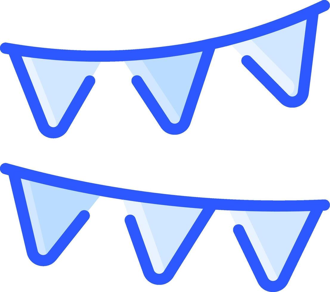 Two blue bunting flags on a white background vector