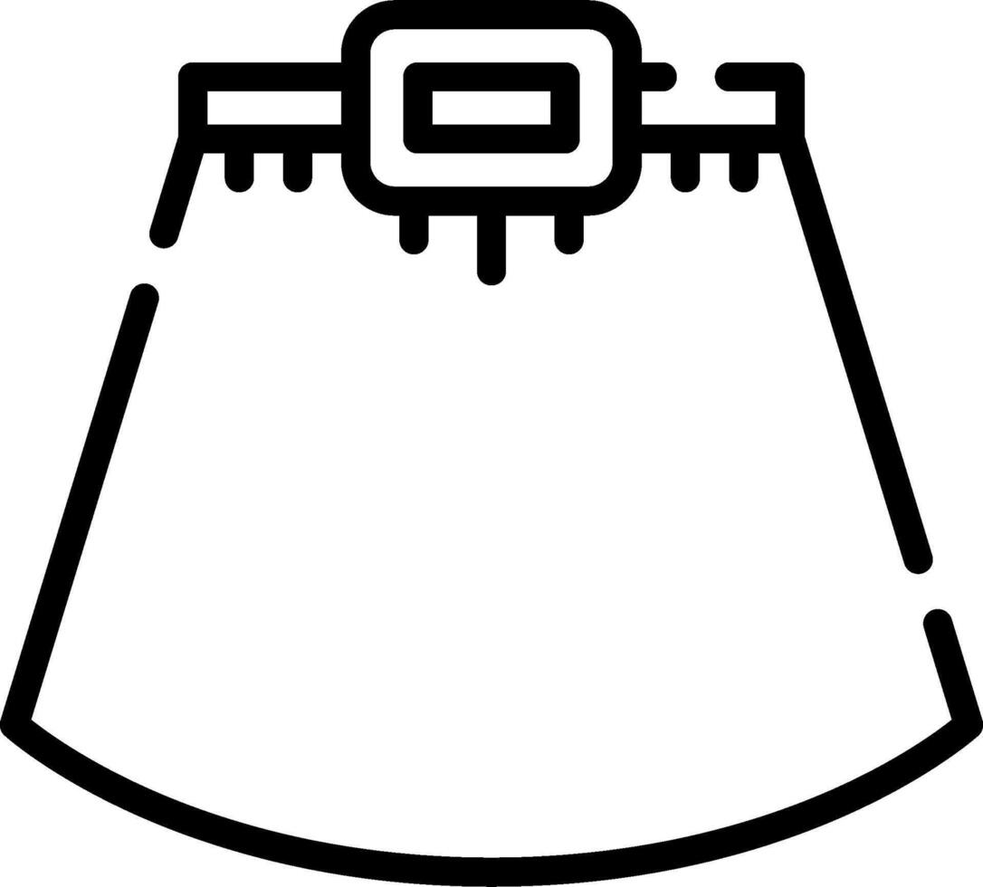 A black and white drawing of a skirt vector