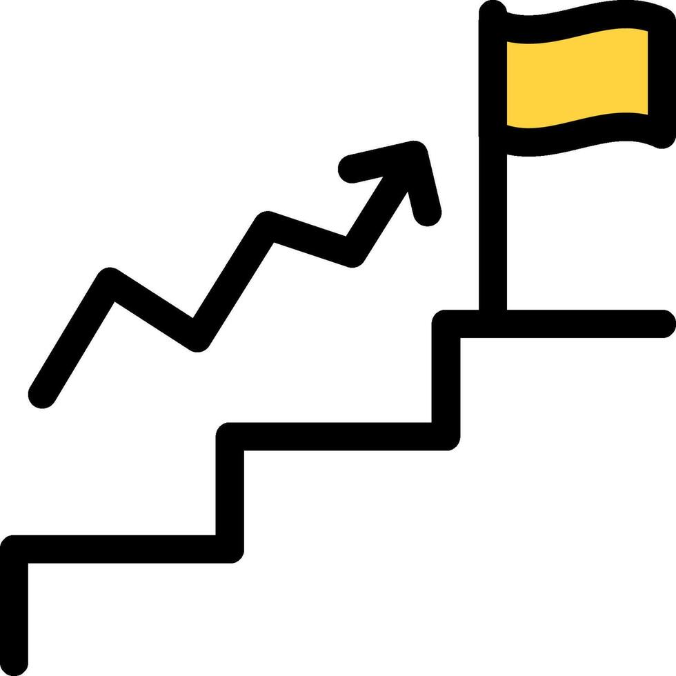 A yellow flag is going up a stairway vector