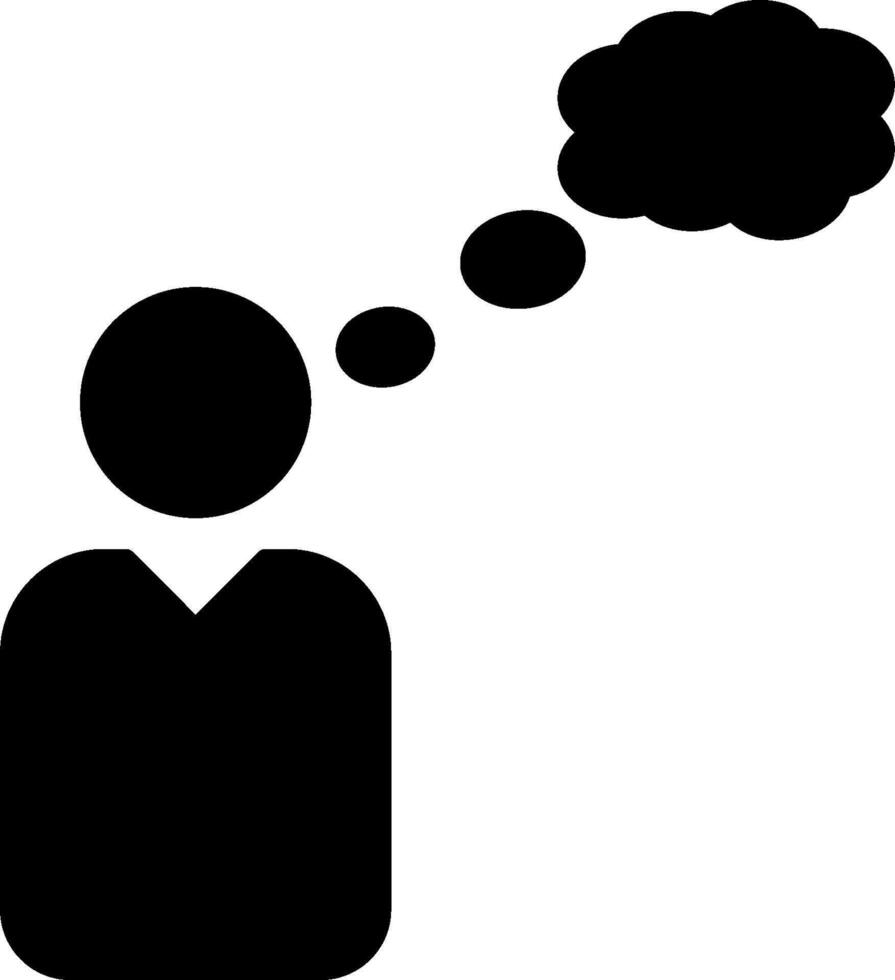 A man with a thought bubble above his head vector
