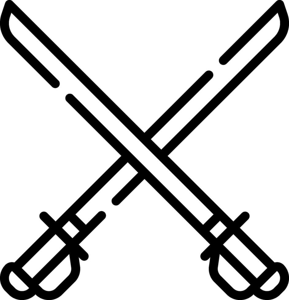 Two crossed swords icon on a white background vector