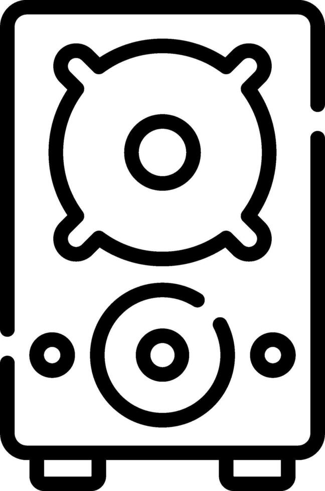 A black and white icon of a computer vector