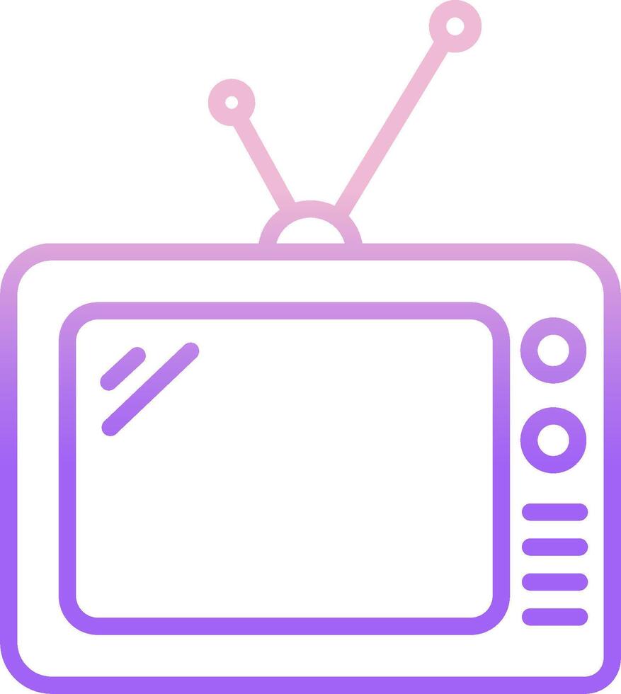 Tv icon with purple and white background vector