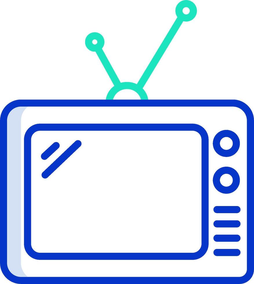 Tv icon with a blue background vector