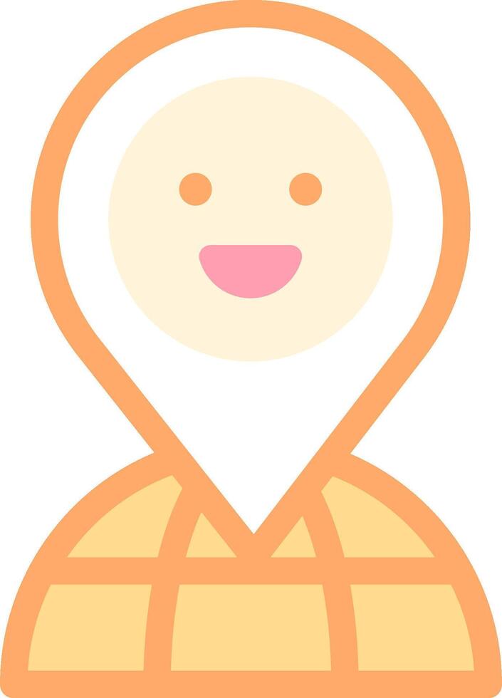 A person with a map pin on their head vector