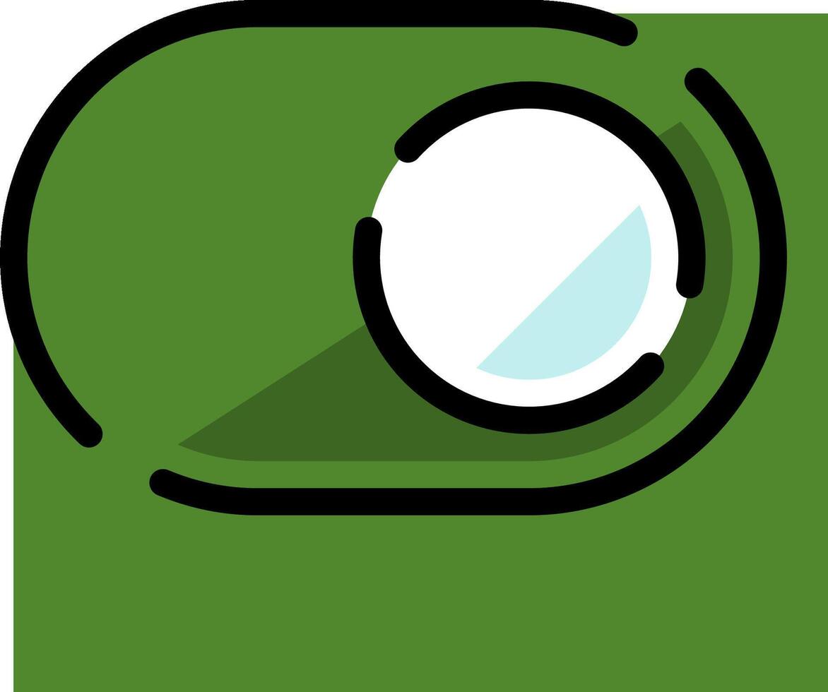 A green and white logo with a magnifying glass vector