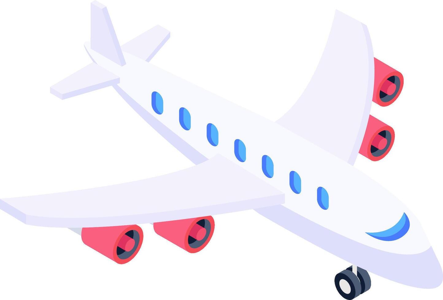 A cartoon airplane flying over a white background vector